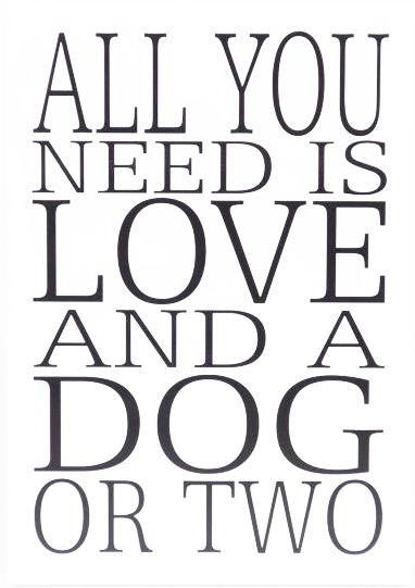 Skylt All you need is a dog